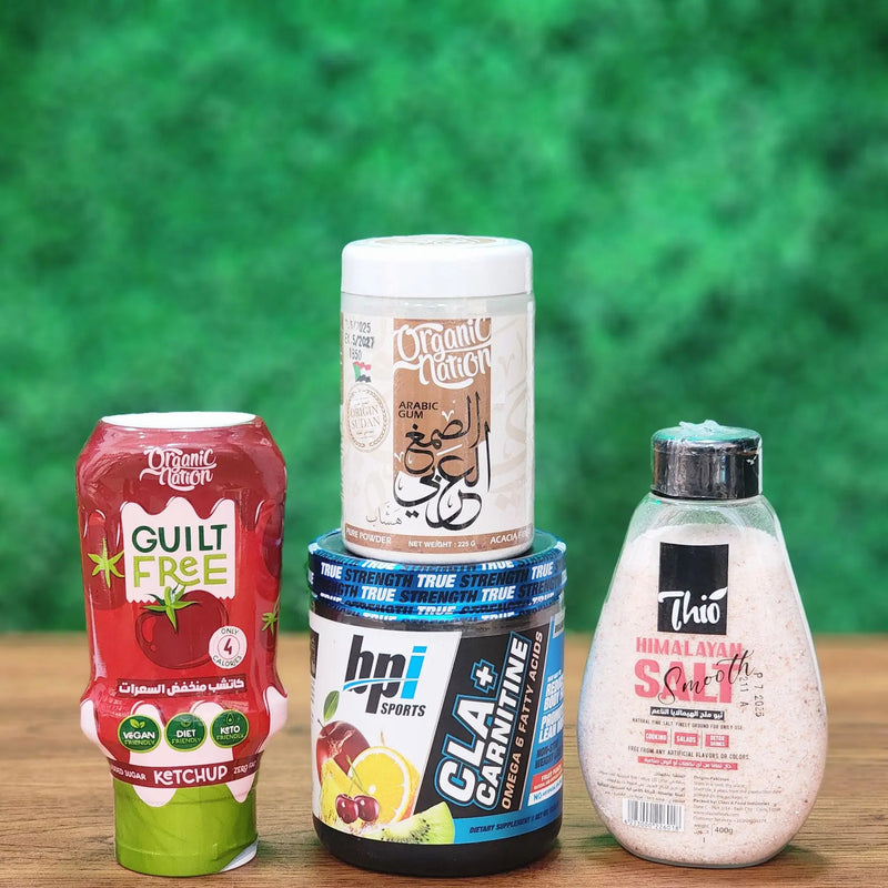 عرض التخسيس - لتحويل الدهون لمصدر طاقة - و تقليل الشهية - مكون من CLA + CARNITINE - صمغ عربي - كاتشب منخفض السعرات - ملح هيمالايا